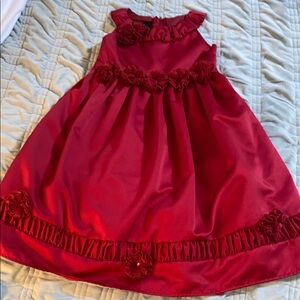 Deep Red Kids Dress (see last 2 images for flaw)